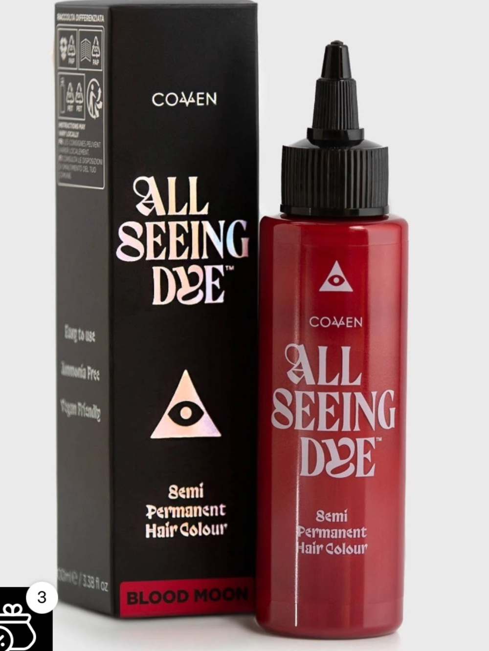 🏷️ BNIB 2 Bottles All Seeing Dye Semi-Permanent Hair Colour — Blood Moon (Red)